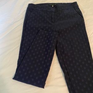 Navy blue polka dot cropped pant